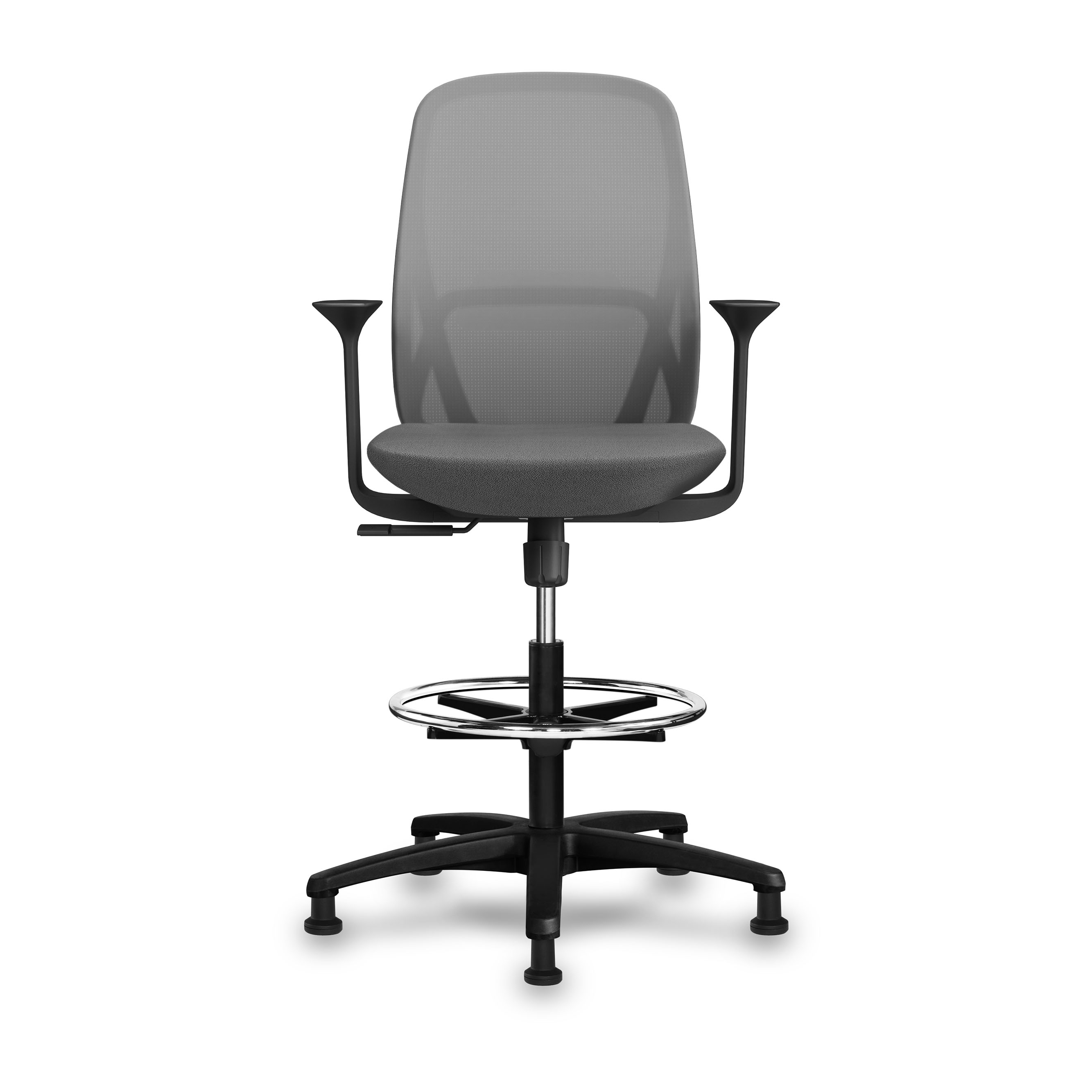 53 Trus Stool Mid Back Cushioned with Foot Ring & Glide_MT06_NW39